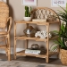 bali & pari Redell Modern Bohemian Natural Brown Rattan 3-Tier Display Shelf - BSORBS017-Rattan-Shelf