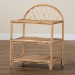bali & pari Redell Modern Bohemian Natural Brown Rattan 3-Tier Display Shelf - BSORBS017-Rattan-Shelf