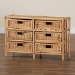bali & pari Dariana Modern Bohemian Natural Brown Rattan 6-Drawer Storage Cabinet - BSORBS018-Rattan-6DW-Cabinet