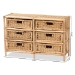bali & pari Dariana Modern Bohemian Natural Brown Rattan 6-Drawer Storage Cabinet - BSORBS018-Rattan-6DW-Cabinet