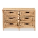 bali & pari Dariana Modern Bohemian Natural Brown Rattan 6-Drawer Storage Cabinet - BSORBS018-Rattan-6DW-Cabinet