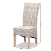 bali & pari Trianna Rustic Transitional Whitewashed Rattan and Natural Brown Finished Wood Dining Chair - BSOFlorence Highback-White Washed-DC