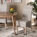 bali & pari Trianna Rustic Transitional Whitewashed Rattan and Natural Brown Finished Wood Dining Chair - BSOFlorence Highback-White Washed-DC