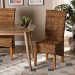 bali & pari Trianna Rustic Transitional Natural Seagrass and Brown Finished Wood Dining Chair - BSOFlorence Highback-Natural-DC