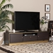 Baxton Studio Cormac Mid-Century Modern Transitional Dark Brown Finished Wood and Gold Metal 2-Door TV Stand - BSOLV28TV28120-Modi Wenge-TV