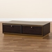 Baxton Studio Cormac Mid-Century Modern Transitional Dark Brown Finished Wood and Gold Metal 2-Drawer Coffee Table - BSOLV28CFT28140-Modi Wenge-CT