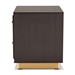 Baxton Studio Cormac Mid-Century Modern Transitional Dark Brown Finished Wood and Gold Metal 2-Drawer Nightstand - BSOLV28ST28240-Modi Wenge-NS