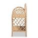 bali & pari Hammond Modern Bohemian Natural Brown Rattan 2-Tier Display Shelf - BSORBS016-Rattan-Shelf