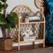 bali & pari Hammond Modern Bohemian Natural Brown Rattan 2-Tier Display Shelf - BSORBS016-Rattan-Shelf