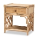 Baxton Studio Camara Modern Bohemian Natural Brown Rattan 1-Drawer Nightstand