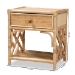 bali & pari Camara Modern Bohemian Natural Brown Rattan 1-Drawer Nightstand - BSOWS001-Rattan-NS