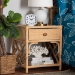 bali & pari Camara Modern Bohemian Natural Brown Rattan 1-Drawer Nightstand - BSOWS001-Rattan-NS