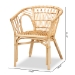 bali & pari Kaka Modern Bohemian Natural Brown Rattan Dining Chair - BSOKaka-Rattan-DC