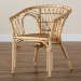 bali & pari Kaka Modern Bohemian Natural Brown Rattan Dining Chair - BSOKaka-Rattan-DC