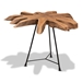 bali & pari Merci Rustic Industrial Natural Brown and Black End Table with Teak Tree Trunk Tabletop - BSOMerci-Natural/Black-ET