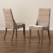 bali & pari Toby Modern Bohemian Grey Rattan 2-Piece Dining Chair Set - BSOToby-Grey Natural-DC