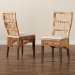bali & pari Sullivan Modern Bohemian Natural Brown Rattan 2-Piece Dining Chair Set - BSOSullivan-Rattan-DC