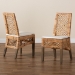 bali & pari Argos Modern Bohemian  Natural Brown Rattan 2-Piece Dining Chair Set - BSOArgos-Rattan-DC