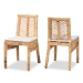 Baxton Studio Suci Modern Bohemian Natural Brown Rattan 2-Piece Dining Chair Set