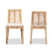 bali & pari Suci Modern Bohemian Natural Brown Rattan 2-Piece Dining Chair Set - BSOSuci-Rattan-DC