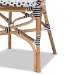 bali & pari Naila Classic French Black and White Weaving and Natural Brown Rattan 2-Piece Indoor and Outdoor Bistro Chair Set - BSODC613-Rattan-DC Arm