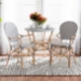 bali & pari Naila Classic French Black and White Weaving and Natural Brown Rattan 2-Piece Indoor and Outdoor Bistro Chair Set - BSODC613-Rattan-DC Arm