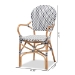 bali & pari Naila Classic French Black and White Weaving and Natural Brown Rattan 2-Piece Indoor and Outdoor Bistro Chair Set - BSODC613-Rattan-DC Arm