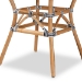bali & pari Tavor Classic French Black and White Weaving and Natural Brown Rattan Indoor and Outdoor Bistro Table - BSODC613-Rattan-DT