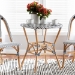 bali & pari Tavor Classic French Black and White Weaving and Natural Brown Rattan Indoor and Outdoor Bistro Table - BSODC613-Rattan-DT