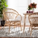 bali & pari Benicia Modern Bohemian Natural Brown Rattan Dining Chair - BSODC818-Rattan-DC