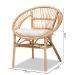 bali & pari Adrina Modern Bohemian Natural Brown Rattan Dining Chair - BSODC810-Rattan-DC