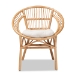 bali & pari Adrina Modern Bohemian Natural Brown Rattan Dining Chair - BSODC810-Rattan-DC