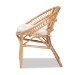 bali & pari Adrina Modern Bohemian Natural Brown Rattan Dining Chair - BSODC810-Rattan-DC