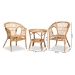 Baxton Studio Alleta Modern Bohemian Natural Brown Rattan 3-Piece Living Room Set - BSOAlleta-Rattan-3PC Set