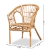 bali & pari Alleta Modern Bohemian Natural Brown Rattan 2-Piece Dining Chair Set - BSO12719-Rattan-DC