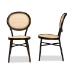 Baxton Studio Thalia Mid-Century Modern Dark Brown Finished Metal and Synthetic Rattan 2-Piece Outdoor Dining Chair Set - BSOWA-33001-Natural/Dark Brown-DC