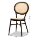 Baxton Studio Thalia Mid-Century Modern Dark Brown Finished Metal and Synthetic Rattan 2-Piece Outdoor Dining Chair Set - BSOWA-33001-Natural/Dark Brown-DC