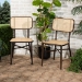Baxton Studio Katina Mid-Century Modern Dark Brown Finished Metal and Synthetic Rattan 2-Piece Outdoor Dining Chair Set - BSOWA-33004-Natural/Dark Brown-DC