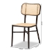 Baxton Studio Katina Mid-Century Modern Dark Brown Finished Metal and Synthetic Rattan 2-Piece Outdoor Dining Chair Set - BSOWA-33004-Natural/Dark Brown-DC