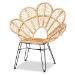 Baxton Studio Garan Modern Bohemian Natural Brown Rattan and Black Metal Accent Chair