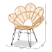bali & pari Garan Modern Bohemian Natural Brown Rattan and Black Metal Accent Chair - BSOLeaf-Rattan-CC