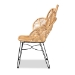 bali & pari Garan Modern Bohemian Natural Brown Rattan and Black Metal Accent Chair - BSOLeaf-Rattan-CC