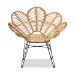 bali & pari Garan Modern Bohemian Natural Brown Rattan and Black Metal Accent Chair - BSOLeaf-Rattan-CC