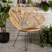 bali & pari Garan Modern Bohemian Natural Brown Rattan and Black Metal Accent Chair - BSOLeaf-Rattan-CC