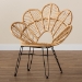 bali & pari Garan Modern Bohemian Natural Brown Rattan and Black Metal Accent Chair - BSOLeaf-Rattan-CC