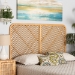 bali & pari Sakina Modern Bohemian Natural Brown Rattan Queen Size Wall-mount Headboard - BSO0679B-Rattan-HB-Queen