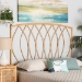 bali & pari Halia Modern Bohemian Natural Brown Rattan Queen Size Wall-mount Headboard - BSO0681B-Rattan-HB-Queen