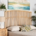 bali & pari Malvina Modern Bohemian Natural Brown Rattan Queen Size Wall-mount Headboard - BSO0682B-Rattan-HB-Queen