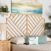 bali & pari Giza Modern Bohemian Natural Brown Rattan Queen Size Wall-mount Headboard - BSOGiza-Rattan-HB-Queen