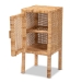 bali & pari Vivan Modern Bohemian Natural Brown Rattan 1-Door Nightstand - BSOVivan-Mahogany-NS